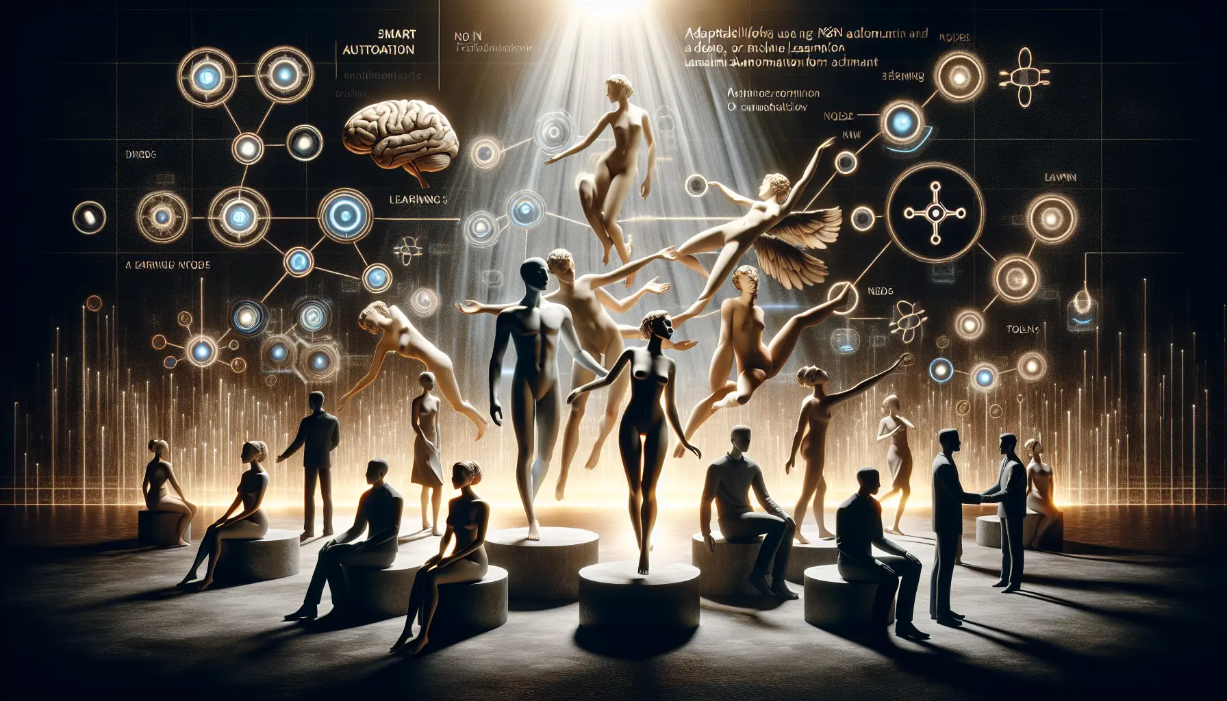 Illustration d'un workflow adaptatif utilisant n8n et machine learning pour automatisation intelligente