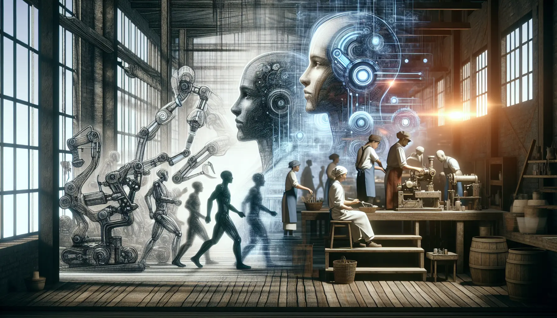 Illustration de l’automatisation intelligente transformant les métiers traditionnels en 2025