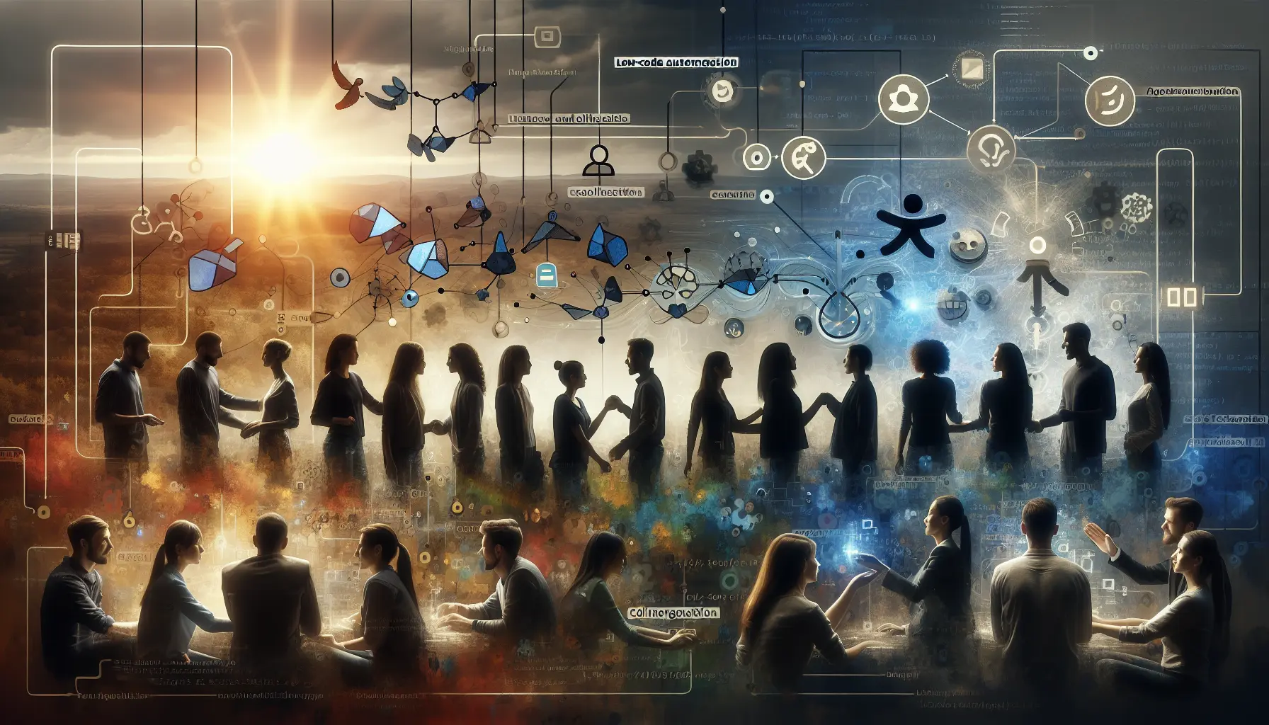 Illustration d'automatisation low-code collaborative avec n8n